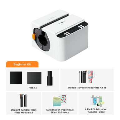 HTVRONT A200 Auto Tumbler Heat Press, Beginner Kit - Daisy White