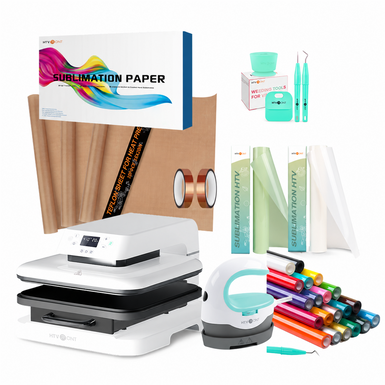HTVRONT Auto Heat Press Machine for T Shirts 15x15 110V, Ultimate Premium Kit - White