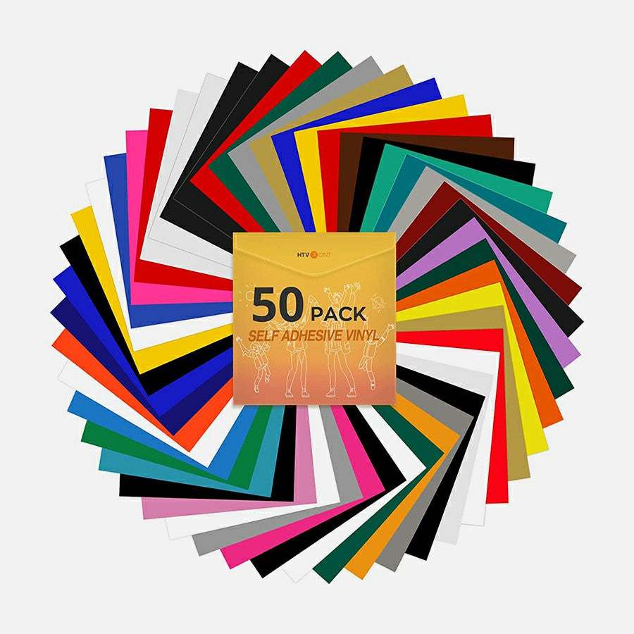 Permanent Adhesive Vinyl Sheets 50PCS 12"X12" HTVRONT