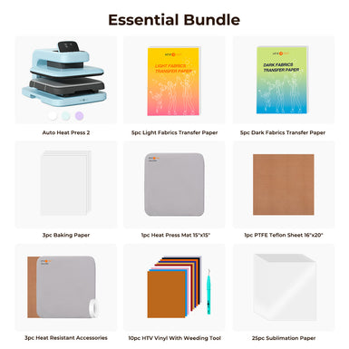 HTVRONT Auto Heat Press 2 - Digit 120V, Starter Kit - Lavender Purple