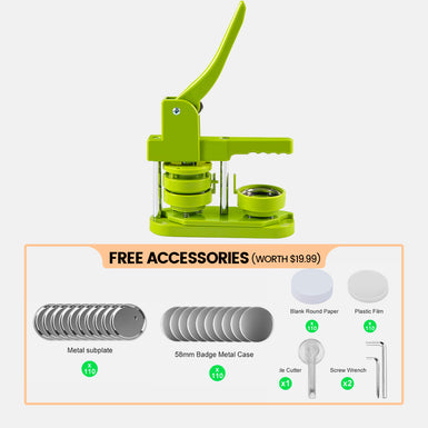 Button Maker Machine 58mm with 110pcs Button Supplies For Free- No Need to Install Pin Maker