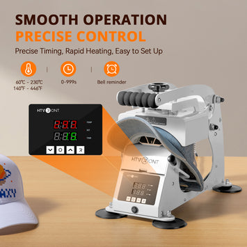 HTVRONT Manual Hat Heat Press Machine 110V - (2 Colors)Standard Kit