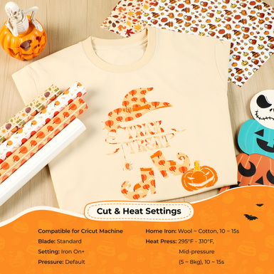 New Models Halloween Patterned Heat Transfer Vinyl Bundle - 13 Sheets 12"x10"