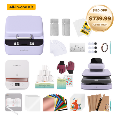 HTVRONT H17 Phone Case + Auto2 Heat Press +Tumbler Heat Press all-in-one Bundle