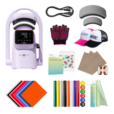 HTVRONT A300 Auto Hat Heat Press, Ultimate Premium Kit - Lavender Purple
