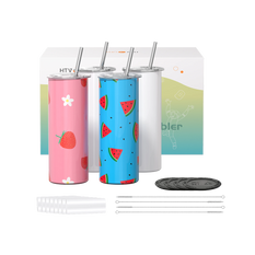 Sublimation Tumbler Blank with Sublimation Paper - Skinny Straight - 20 OZ