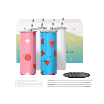 Sublimation Tumbler Blank with Sublimation Paper - Skinny Straight - 20 OZ