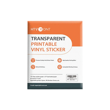 Premium Clear Printable Vinyl Bundle - 8.5"x11" 30 Sheets (15 Sheets Printable Sticker Paper & 15 Sheets Laminate Paper