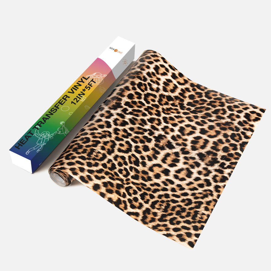 Red Leopard HTV Vinyl , Heat Transfer Vinyl or Outdoor Adhesive Vinyl,  Animal Patterned Craft Vinyl Sheets 303F 