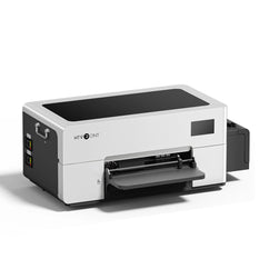 White DTF printer with black top on a white background