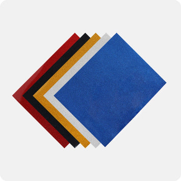 Glitter Heat Transfer Vinyl Bundle - 12" x 10" 5 Pack (5 Assorted Colors)