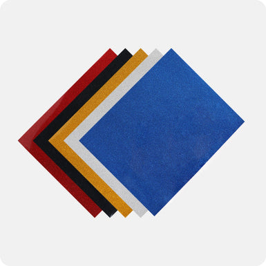 Glitter Heat Transfer Vinyl Bundle - 12" x 10" 5 Pack (5 Assorted Colors)
