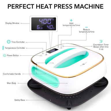 [Machine bundle]HTVRONT T shirt Heat Press Machine 10*10 +Mini2 Heat Press Machine(Random Color)