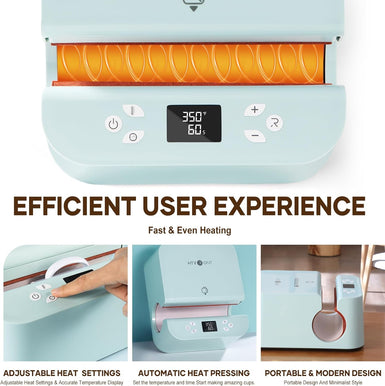 HTVRONT Auto Tumbler Heat Press Machine 120V ,New Customers Kit - Pink