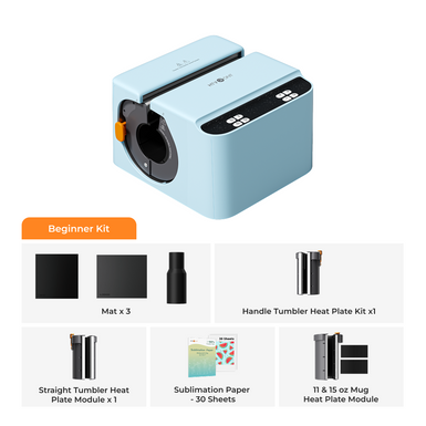 HTVRONT A200 Auto Tumbler Heat Press, Beginner Kit - Bubble Blue