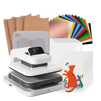 HTVRONT Auto Heat Press 2 - Digit 120V, Starter Kit - Daisy White
