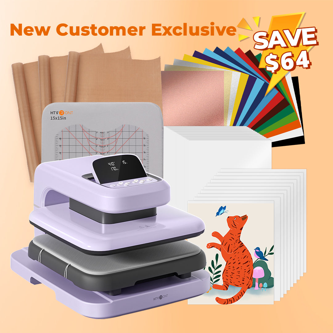Heat Transfer Vinyl Press With Accessories HTVRONT Automatic Heat Press Machine 15x15 With 52 Accessories 15x15 Heat Press T Shirt