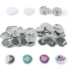 400 Pcs Metal Blank Button Supplies 58mm/2.25 inch