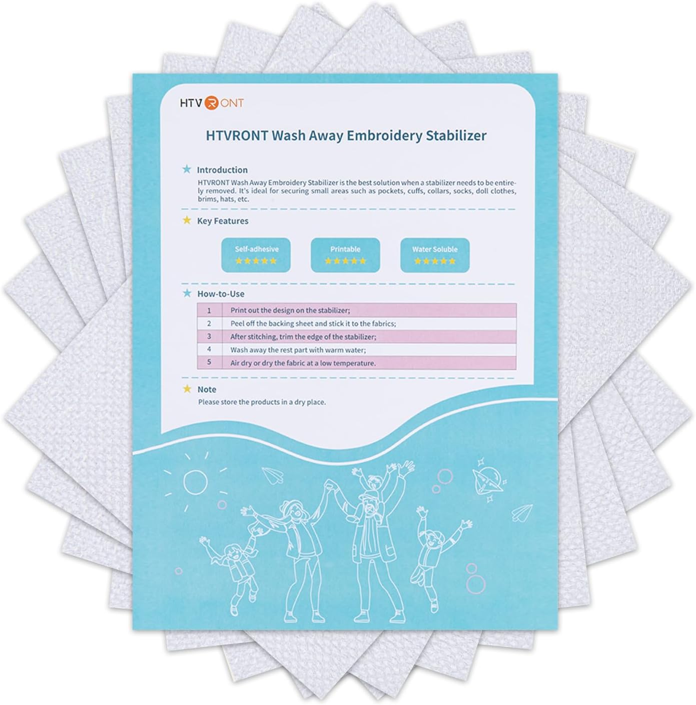 Water Soluble Printable Embroidery Transfer Paper 8 Pcs 8 quot x12 quot HTVRONT Water Soluble Printable Embroidery Transfer Paper 8 Pcs 8 quot x12 quot HTVRONT