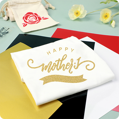 Glitter Heat Transfer Vinyl Bundle - 12" x 10" 5 Pack (5 Assorted Colors)