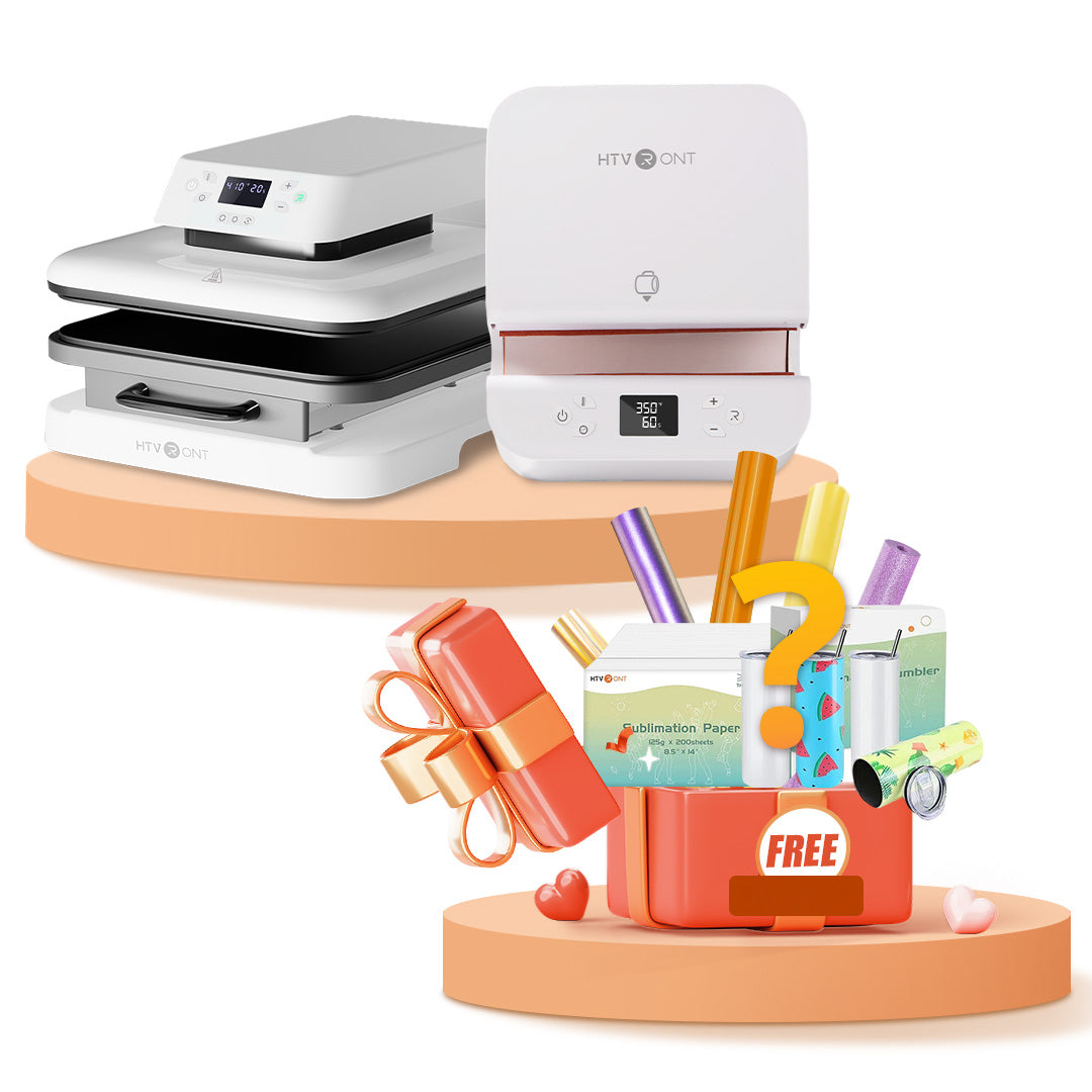 Machine bundle]HTVRONT Auto+Tumbler Heat Press Machine & Free Materia