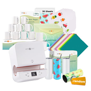 HTVRONT Auto Tumbler Heat Press Machine 120V ,New Customers Kit - White