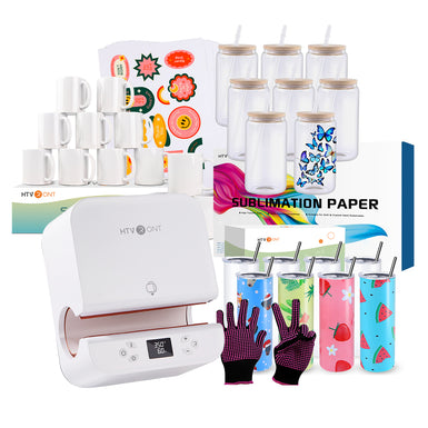 HTVRONT Auto Tumbler Heat Press Machine 120V, Premium Kit - White