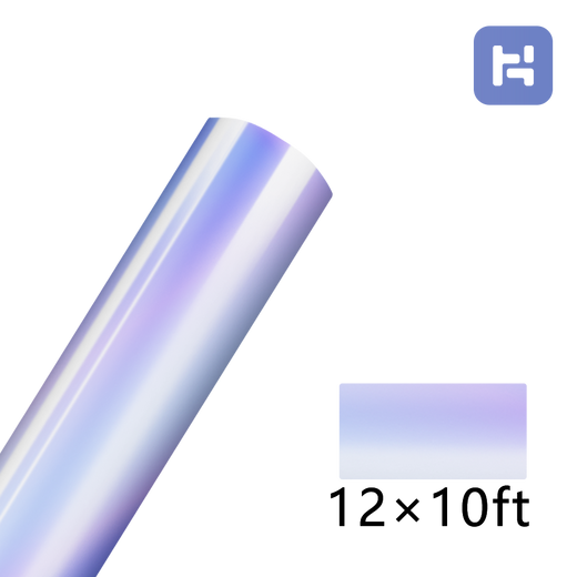 Holographic White Holographic Adhesive Vinyl Roll - 12"x10 Ft (16 Colors)