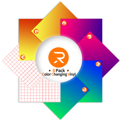 Hot Color Changing Adhesive Vinyl Bundle - 12" x 10" 8 pack