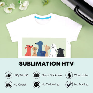 Clear Sublimation HTV for Light Fabric - 15 Pack 12" X 12"
