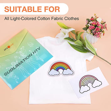 Clear Sublimation HTV for Light Fabric - 12" x 10" 5 Pack