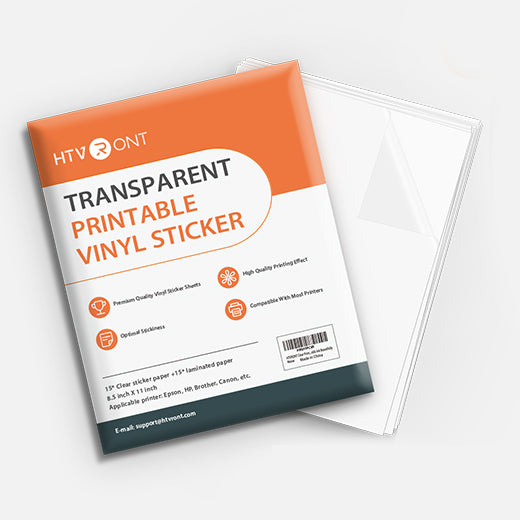 Clear Sticker Paper - 10 Transparent Vinyl Glossy Full Sheet Labels -  Smooth Finish - 8.5 x 11 Inch Transparent Printable Sticker Paper - Tear  Resistant- Strong…