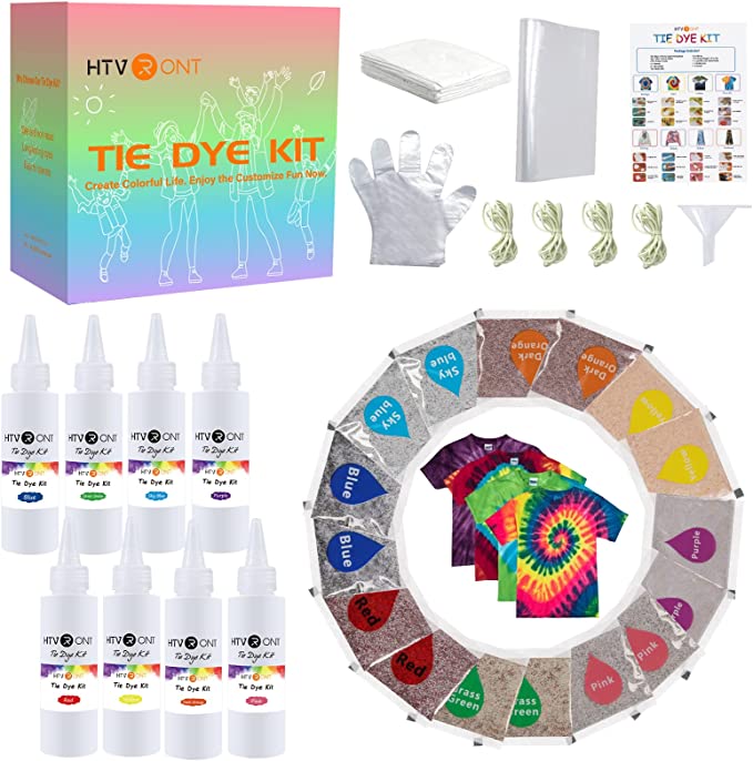 Best Tie Dye Kit Tie Dye Shirt Kit 8 Vibrant Colors 100ML HTVRONT