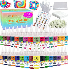 Tie Dye Kit - 32 Vibrant Colors Pre-Filled Bottles