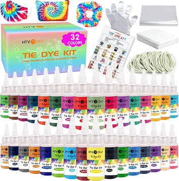 Tie Dye Kit - 32 Vibrant Colors Pre-Filled Bottles
