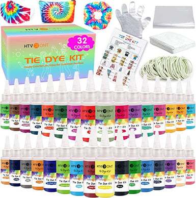 Tie Dye Kit - 32 Vibrant Colors Pre-Filled Bottles
