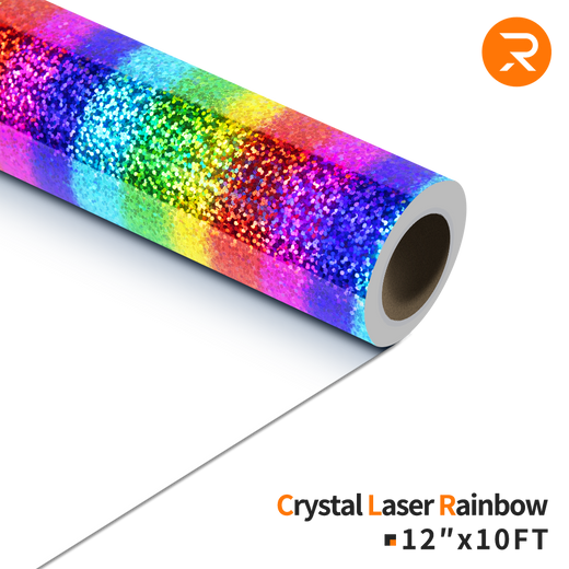    Crystal-Laser-Rainbow Crystal Holographic Heat Transfer Vinyl Roll - 12"x10 Ft (4 Colors)