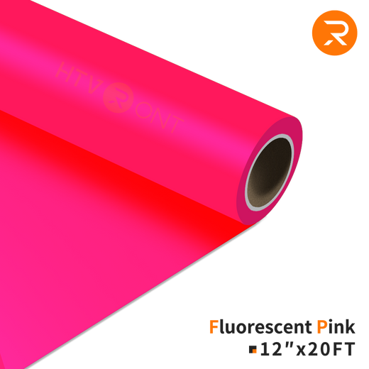    Fluorescent-pink Heat Transfer Vinyl Roll - 12" x 20 Ft (36 Colors）