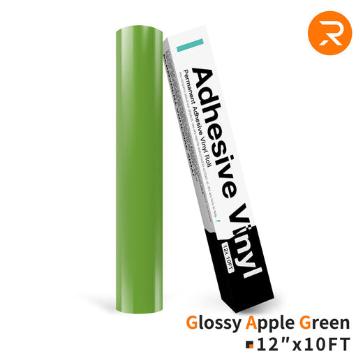 glossy apple green Permanent Adhesive Vinyl Roll - 12"x10 Ft （35 Colors)