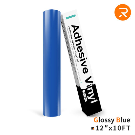 blue Permanent Adhesive Vinyl Roll - 12"x10 Ft （35 Colors)