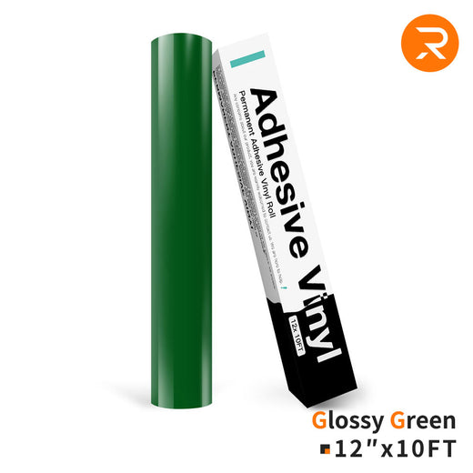green Permanent Adhesive Vinyl Roll - 12"x10 Ft （35 Colors)