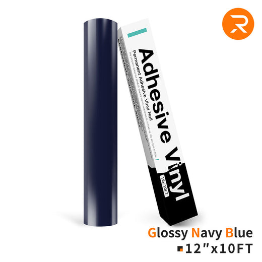 navy blue Permanent Adhesive Vinyl Roll - 12"x10 Ft （35 Colors)