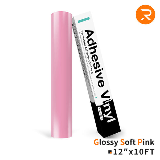 soft pink Permanent Adhesive Vinyl Roll - 12"x10 Ft （35 Colors)