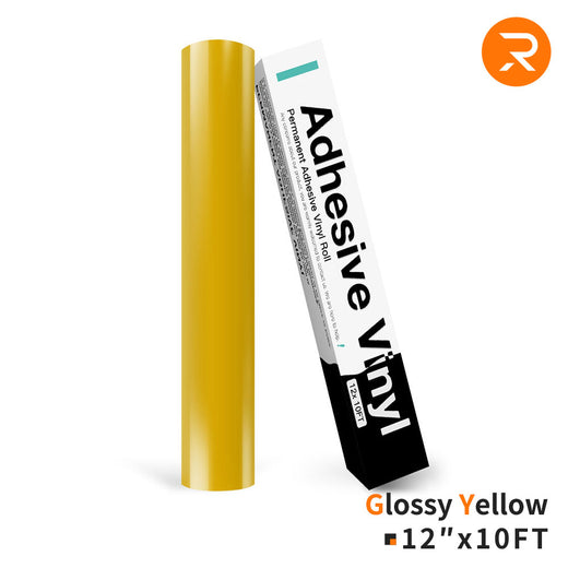 yellow Permanent Adhesive Vinyl Roll - 12"x10 Ft （35 Colors)