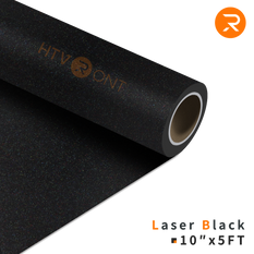 Laser-Black Glitter Heat Transfer Vinyl Roll - 10"x5 Ft (9 Colors)