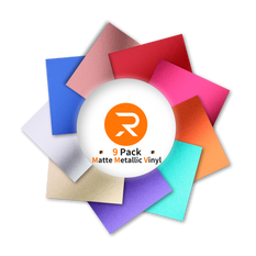 Matte Metallic Adhesive Vinyl Bundle - 12" x 12" 9 Pack (9 Assorted Colors)