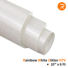 Rainbow Glitter HTV Vinyl Roll for Sublimation - 10" x 6 Ft (2 Colors)