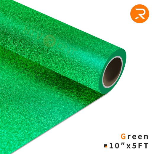 green Glitter Heat Transfer Vinyl Roll - 10"x5 Ft (9 Colors)