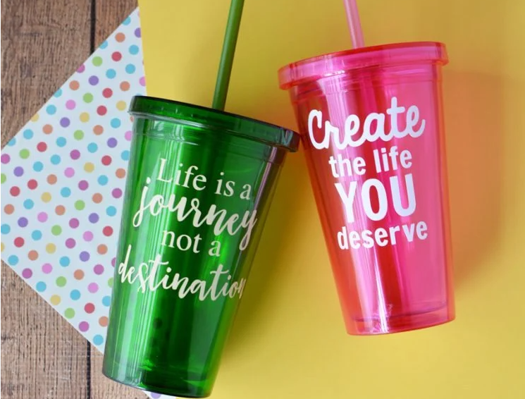 Can you use heat transfer vinyl on plastic cups?