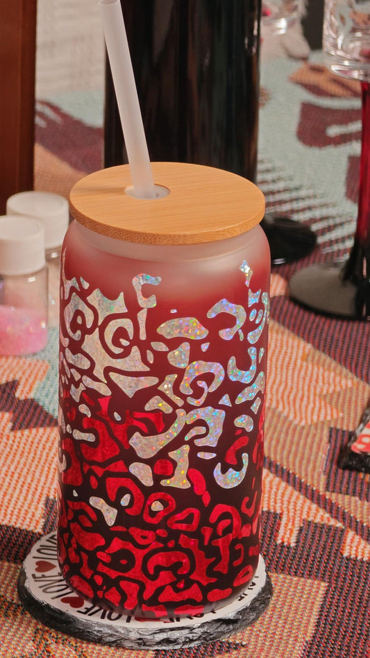 Heat Pressing on Frosted Glass Tumblers - Combining Sublimation Substrates with a Leopard Print Self-Adhesive Vinyl Design